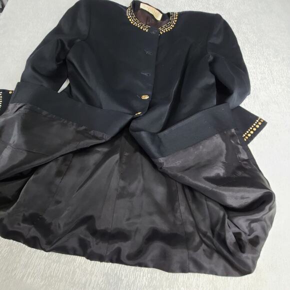 Lavantino Vintage women's embellished blazer black Size 12 Dog Show Suit 80's - Picture 9 of 9